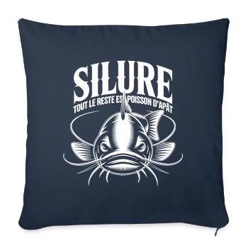 Pêche au silure Combat avec le silure Pêche - Housse de coussin décorative 45 x 45 cm - bleu marine - Devant