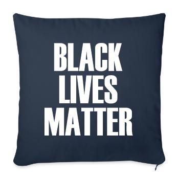 Black Lives Matter - Housse de coussin décorative 45 x 45 cm - bleu marine - Devant
