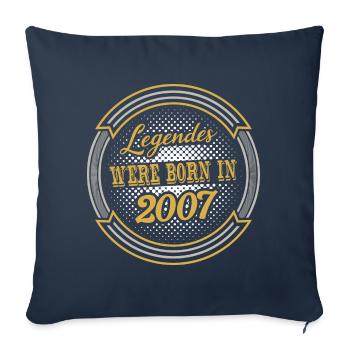 Born 2007 Birthday Gift - Sofa pillowcase 17,3'' x 17,3'' (45 x 45 cm) - navy - Front