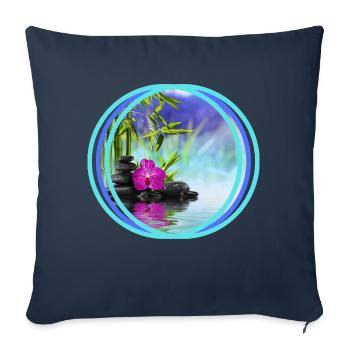 Impression zen - Housse de coussin décorative 45 x 45 cm - bleu marine - Devant
