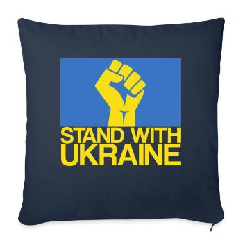 STAND WITH UKRAINE l'Ukraine Support Ukrainien Tee - Housse de coussin décorative 45 x 45 cm - bleu marine - Devant
