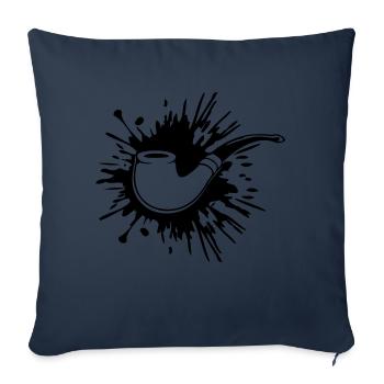 Farbklecks Tabakpfeife Raucher - Sofakissenbezug 45 x 45 cm - Navy - Vorne