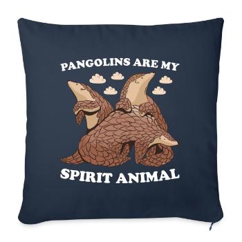 Les pangolins sont mon animal Pangolin - Housse de coussin décorative 45 x 45 cm - bleu marine - Devant