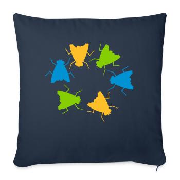 Équipe colorée du groupe de vol de maison - Housse de coussin décorative 45 x 45 cm - bleu marine - Devant