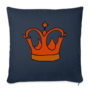 Crown King Queen Emperor Majesty Vector 1 - Sofa pillowcase 17,3'' x 17,3'' (45 x 45 cm) - navy - Front