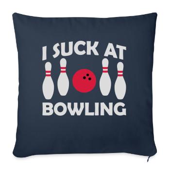 Je suis nul au bowling - Housse de coussin décorative 45 x 45 cm - bleu marine - Devant