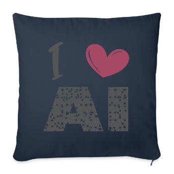 I love ai - Sofa pillowcase 17,3'' x 17,3'' (45 x 45 cm) - navy - Front