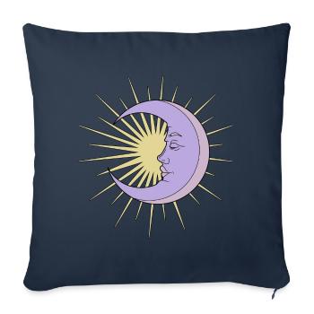 Sonne und Mond - Sofakissenbezug 45 x 45 cm - Navy - Vorne