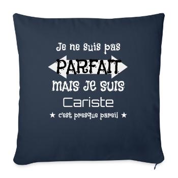 Cariste - Housse de coussin décorative 45 x 45 cm - bleu marine - Devant