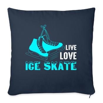 Live Love Ice Skate Figure Skater Ice Skating - Sofa pillowcase 17,3'' x 17,3'' (45 x 45 cm) - navy - Front