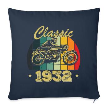 Cadeau D’anniversaire Classique vintage Né en 1932 - Housse de coussin décorative 45 x 45 cm - bleu marine - Devant