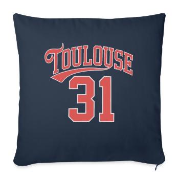 Toulouse 31 - Housse de coussin décorative 45 x 45 cm - bleu marine - Devant