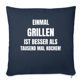Il vaut mieux griller une fois que cuisiner mille fois. - Housse de coussin décorative 45 x 45 cm - bleu marine - Devant