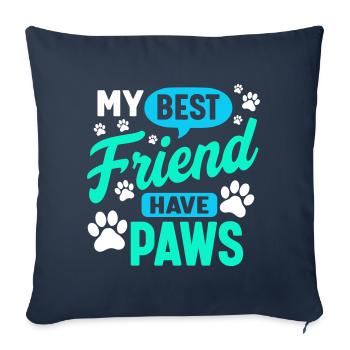 mein bester Freund hat Pfoten - Sofakissenbezug 45 x 45 cm - Navy - Vorne
