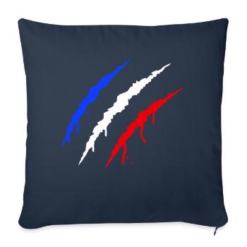 Griffes France - Housse de coussin décorative 45 x 45 cm - bleu marine - Devant