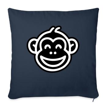 Tête de Singe Drôle - Housse de coussin décorative 45 x 45 cm - bleu marine - Devant