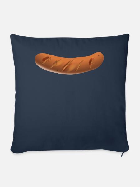 Wurst, Bratwurst - Sofakissenbezug 45 x 45 cm - Navy