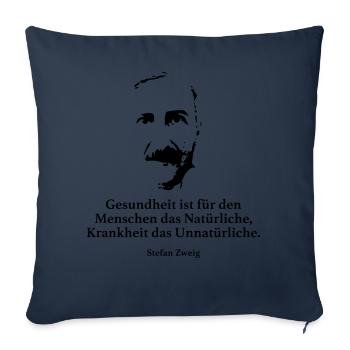Branch: Health is for humans the natural - Sofa pillowcase 17,3'' x 17,3'' (45 x 45 cm) - navy - Front