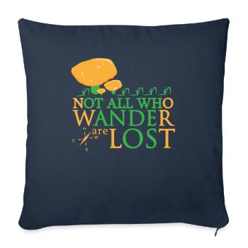Drôle de champignon Tous ceux qui errent ne sont pas perdus Cadeau - Housse de coussin décorative 45 x 45 cm - bleu marine - Devant