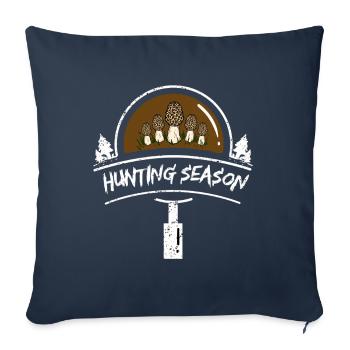 Drôle de cadeau de saison de chasse aux champignons - Housse de coussin décorative 45 x 45 cm - bleu marine - Devant