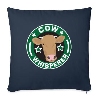 Drôle de vache Chuchoteur Agriculteur Élevage Vaches LaitErie Cadeau - Housse de coussin décorative 45 x 45 cm - bleu marine - Devant