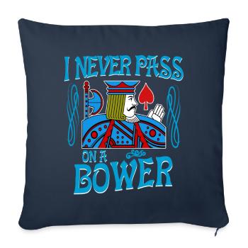 Euchre I Never Pass On A Bower Card Playing T - Sofa pillowcase 17,3'' x 17,3'' (45 x 45 cm) - navy - Front