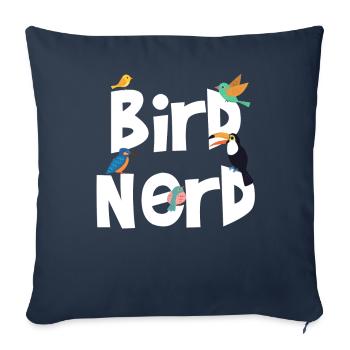 Bird Nerd T Shirt Bird Watching Birding Gift Geek - Housse de coussin décorative 45 x 45 cm - bleu marine - Devant