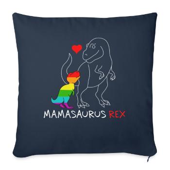 Mamasaurus Rex | Mère | Nouvelle maman Rainbow queer - Housse de coussin décorative 45 x 45 cm - bleu marine - Devant