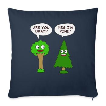 Belle conception de T-shirt d'arbre de nature êtes-vous d'accord? - Housse de coussin décorative 45 x 45 cm - bleu marine - Devant