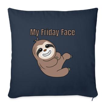 Funny, Lazy But Cute Tshirt Design My Friday Face - Sofa pillowcase 17,3'' x 17,3'' (45 x 45 cm) - navy - Front