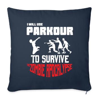 Impressionnant et cool Parkour Tshirt Design Parkour à - Housse de coussin décorative 45 x 45 cm - bleu marine - Devant
