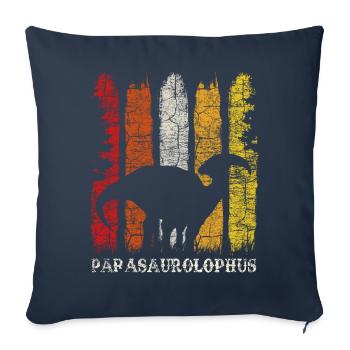 Dinosaure Parasaurolophus - Housse de coussin décorative 45 x 45 cm - bleu marine - Devant