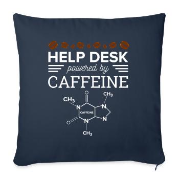 Help Desk Powered by caffeine Support Hotline PC - Sofa pillowcase 17,3'' x 17,3'' (45 x 45 cm) - navy - Front