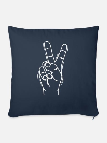 Peacezeichen - Sofakissenbezug 45 x 45 cm - Navy