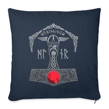 Thor Hammer Mjölnir Walhalla Vikings Men Thors - Sofa pillowcase 17,3'' x 17,3'' (45 x 45 cm) - navy - Front