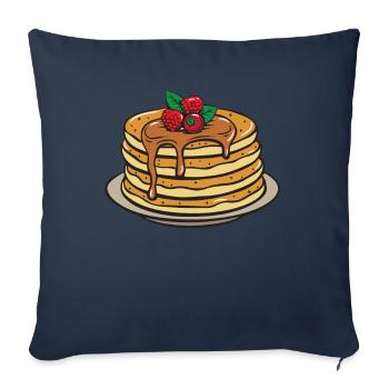 Crêpes palatschinken gâteau aux oeufs cadeau - Housse de coussin décorative 45 x 45 cm - bleu marine - Devant