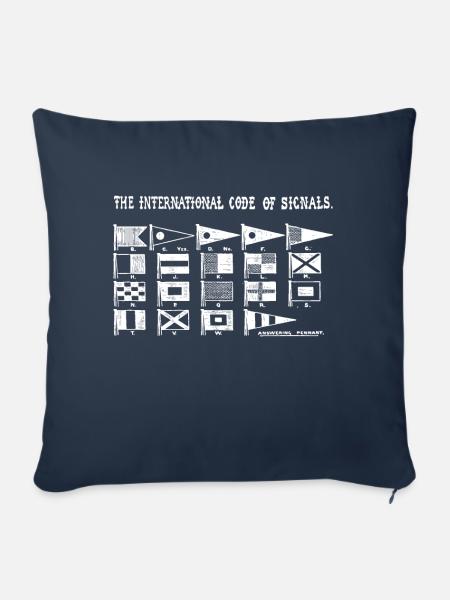 Signal Flagge Code Seefahrer - Sofakissenbezug 45 x 45 cm - Navy