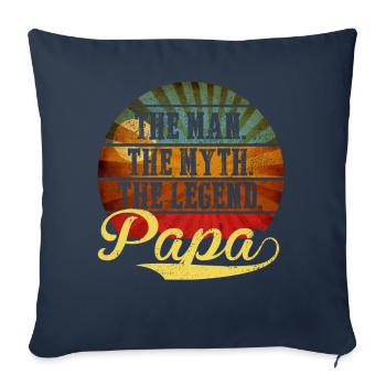 Papa - L'homme, le mythe, la légende - Housse de coussin décorative 45 x 45 cm - bleu marine - Devant