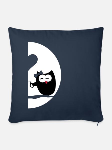 eulen paar links valentinstag - Sofakissenbezug 45 x 45 cm - Navy