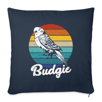 Perruche - Housse de coussin décorative 45 x 45 cm - bleu marine - Devant