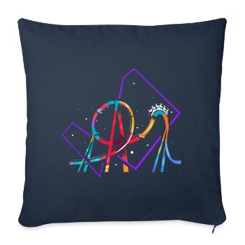Polygone de montagnes russes - Housse de coussin décorative 45 x 45 cm - bleu marine - Devant