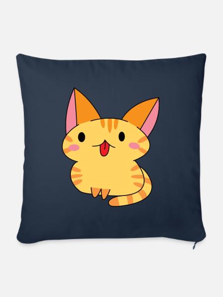 Kawaii Katze - Sofakissenbezug 45 x 45 cm - Navy