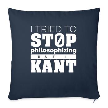 Chemise Kant Philosophie - Housse de coussin décorative 45 x 45 cm - bleu marine - Devant