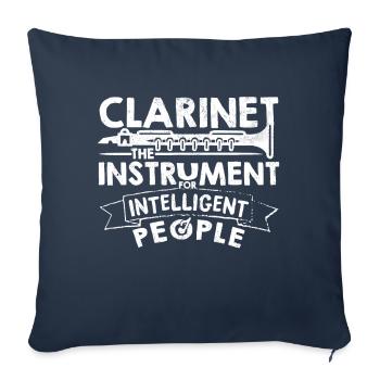 Cool clarinette clarinette joueur disant cadeau - Housse de coussin décorative 45 x 45 cm - bleu marine - Devant