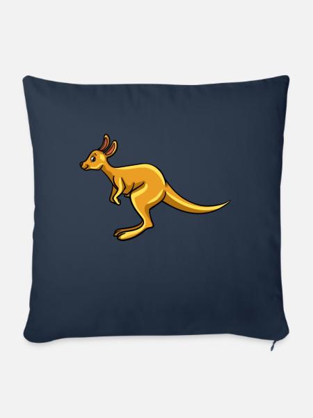 Känguru Australien Kangaroo Lustiges Süßes Wildes - Sofakissenbezug 45 x 45 cm - Navy