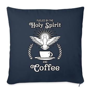 Fueled By The Holy Spirit And Coffee - Sofa pillowcase 17,3'' x 17,3'' (45 x 45 cm) - navy - Front