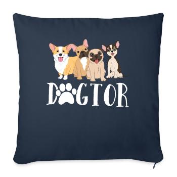 Dogtor Drôle Docteur Vétérinaire Docteur Vétérinaire - Housse de coussin décorative 45 x 45 cm - bleu marine - Devant