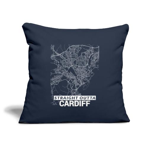 Straight Outta Cardiff city map and streets - Sofa pillowcase 17,3'' x 17,3'' (45 x 45 cm)