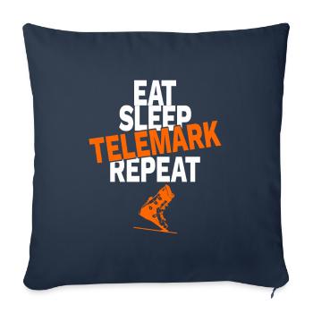 Telemark skiing nordic ski gift - Sofa pillowcase 17,3'' x 17,3'' (45 x 45 cm) - navy - Front