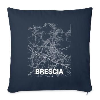Plan de la ville de Brescia et rues - Housse de coussin décorative 45 x 45 cm - bleu marine - Devant